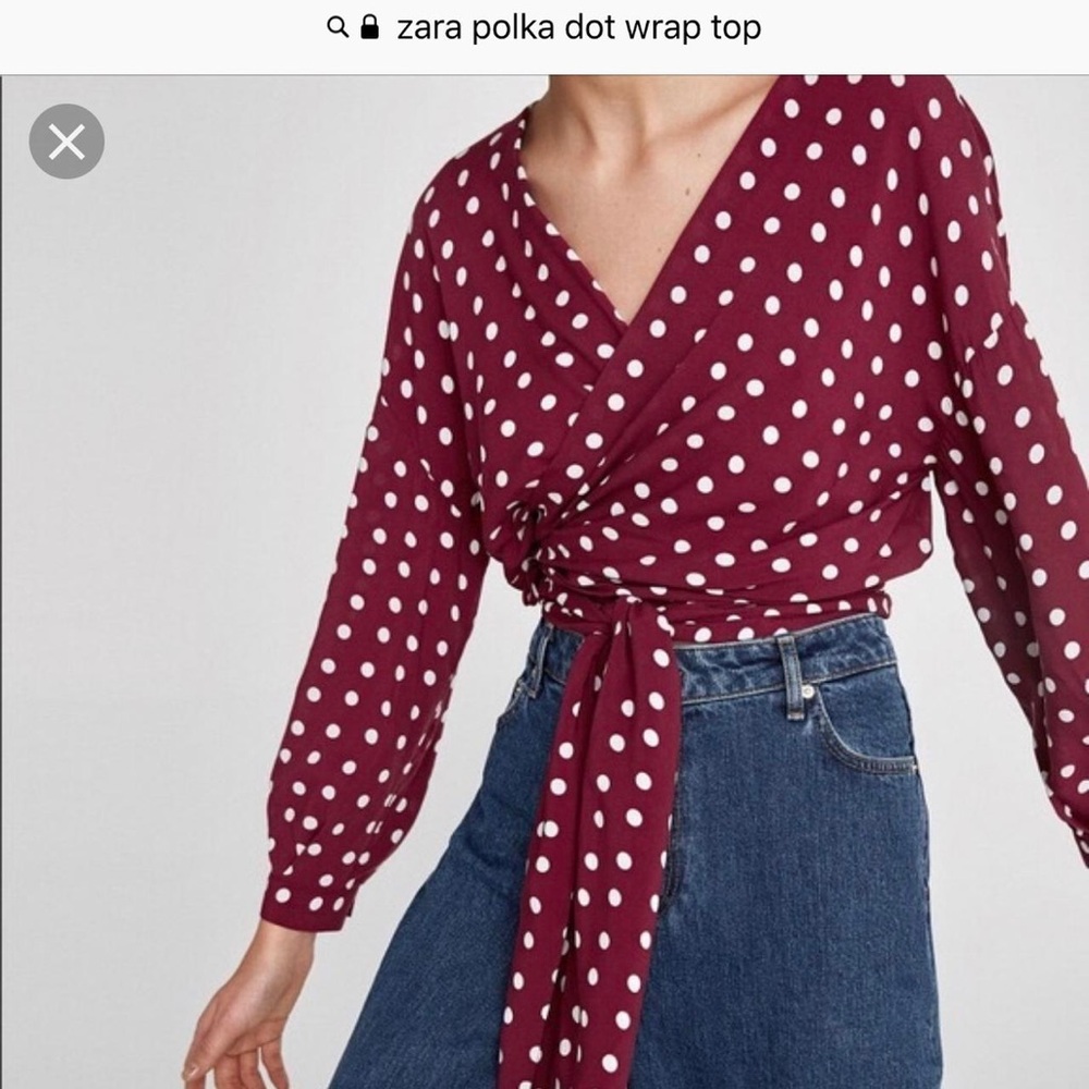 Zara Polkadot Tie Wrap / Burgundy
